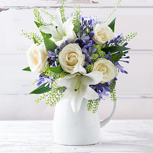 Flower Gift Set Bluebelle & War Horse Chenin Blanc - Next Day Flower & Gift Delivery UK - Appleyard London