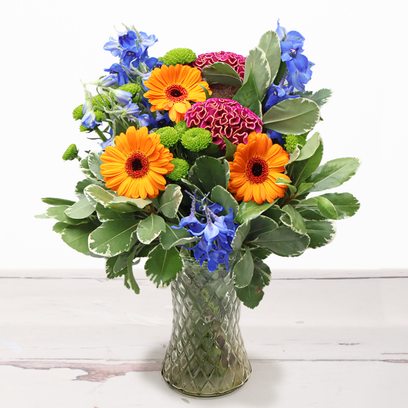 July Birthday Bouquet - Birthday Flowers - Blue - Flower Bouquet - Next Day Flower Delivery UK - Appleyard London