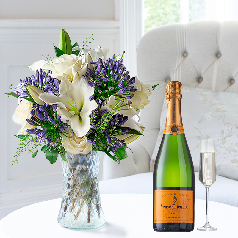 Flower Gift Set Bluebelle & Veuve Clicquot - Next Day Flower & Gift Delivery UK - Appleyard London