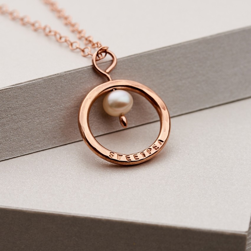 Personalised Pearl And Circle Necklace