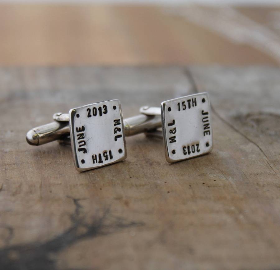 Personalised double cube cuff links