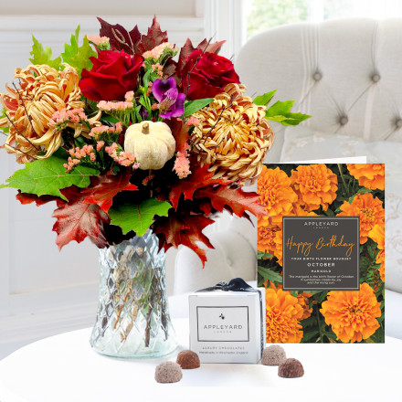 October Birthday Bouquet Gift Set