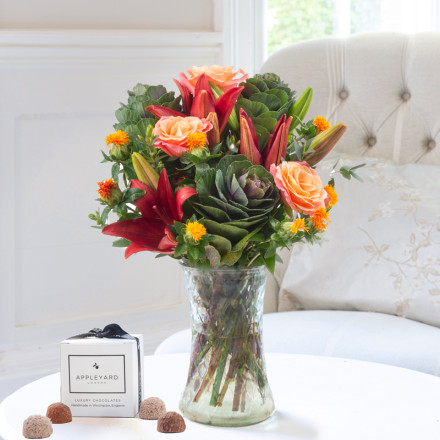 Autumn Garden, Vase & 6 Mixed Truffles