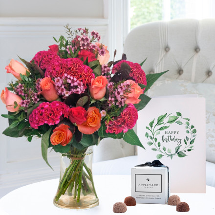 Autumn Woodlands, 6 Truffles & Birthday Card