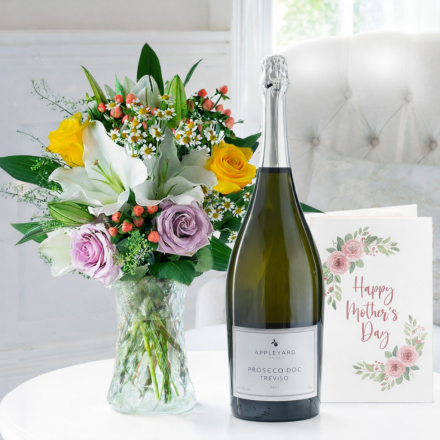 Glaze, Vase, Appleyard Prosecco (75cl) & Mother's Day Card