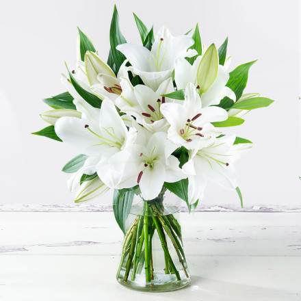 White Oriental Lily Bouquet