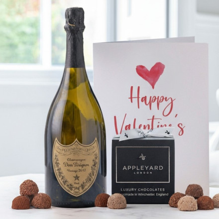 Dom Perignon, 12 Handmade Truffles & Valentine's Card