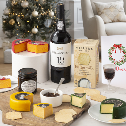 Festive Deluxe Cheese & Vintage Port Hamper