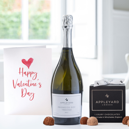 Appleyard Prosseco (75cl), 12 Handmade Truffles & Valentine's Card