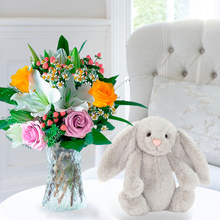 Glaze & Jellycat® Bashful Silver Bunny (31cm)