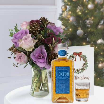 Golden Fig, Hoxton Whisky (70cl), Vase & Christmas Card