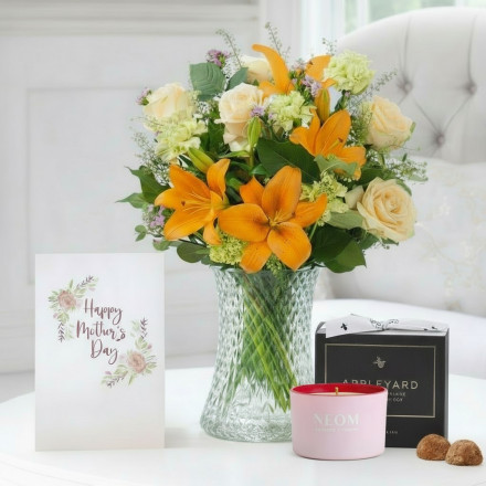 Coral Garden, NEOM It's All Rosy Candle (75g), 12x Mixed Truffles & Mother's Day Card