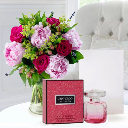 Pomegranate Rose & Peony, Jimmy Choo Blossom Eau De Parfum (40ml) & Occasion Card