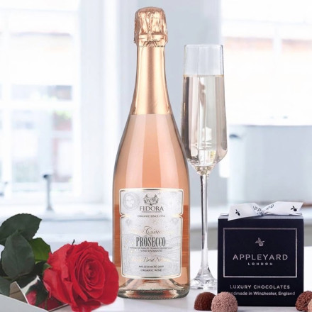 Preserved Rose, Fidora Prosecco Rosé & 12 Mixed Truffles