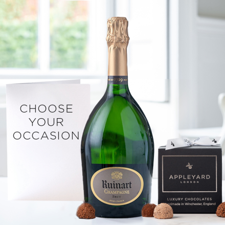 Ruinart Brut (75cl), 12 Handmade Chocolate Truffles & Occasion Card