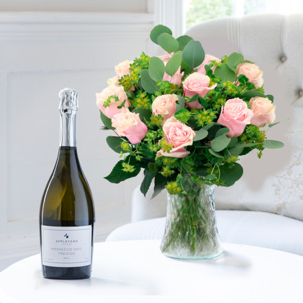 Luxury Pink Roses & Prosecco