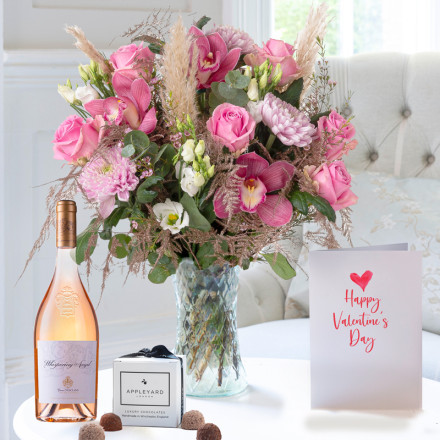 Truly Stunning, Whispering Angel, 6 Mixed Truffles & Valentine's Card