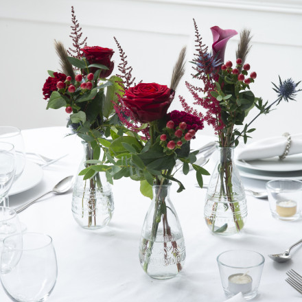Ruby Allure Bud Vases Table Centre