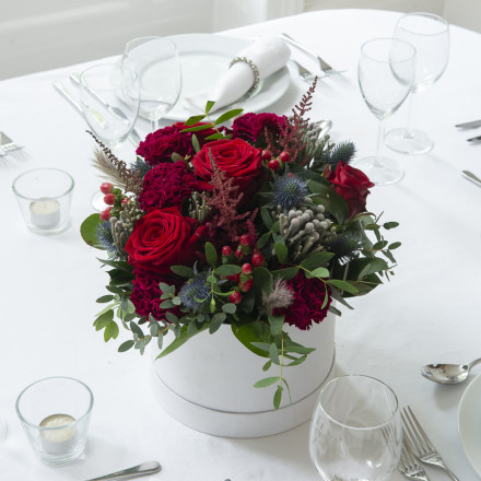 Ruby Allure Hatbox Table Centre