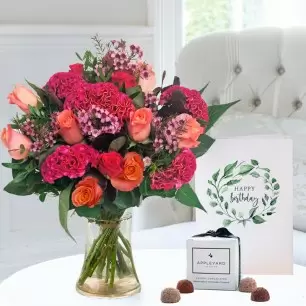 Autumn Woodlands, 6 Truffles & Birthday Card