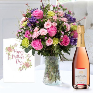 Afternoon Tea, Philippe Fourier Rose Champagne (75cl) & Mother's Day Card