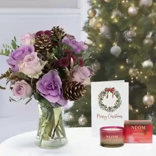 Golden Fig, NEOM Christmas Wish Candle (75g) & Christmas Card