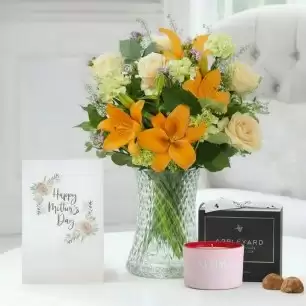 Coral Garden, NEOM It's All Rosy Candle (75g), 12x Mixed Truffles & Mother's Day Card