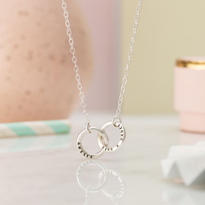 Personalised Double Hoop Name Necklace