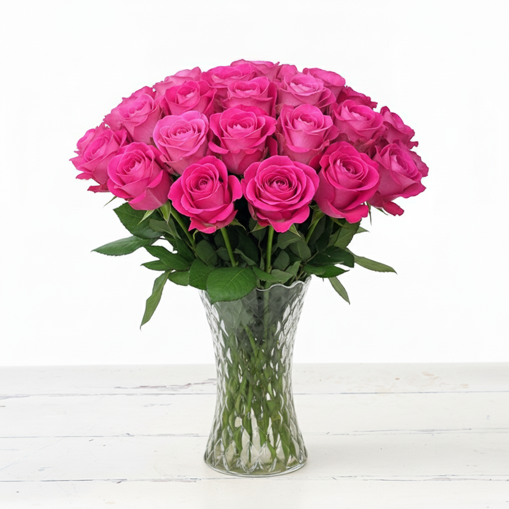 20 Pink Roses - Deluxe Rose Flower Bouquet - Hand-Tied Flowers - Next Day Flower Delivery UK - Appleyard London