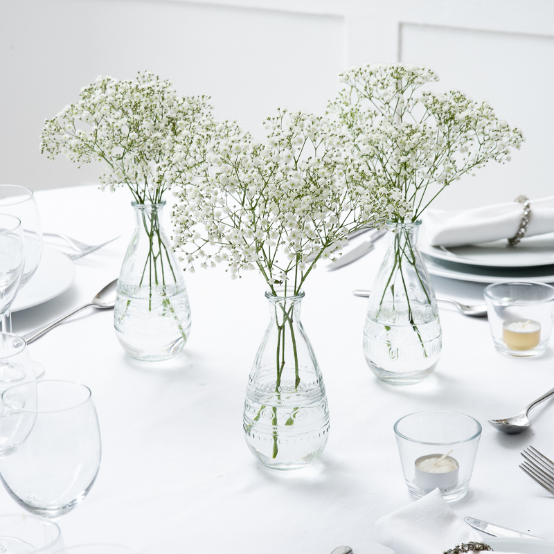 Gypsophila Jars Table Centre - Wedding Flower Bouquet - Last Minute Wedding Flowers Delivery UK - Appleyard London