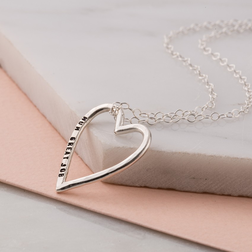 Personalised Medium Heart Necklace