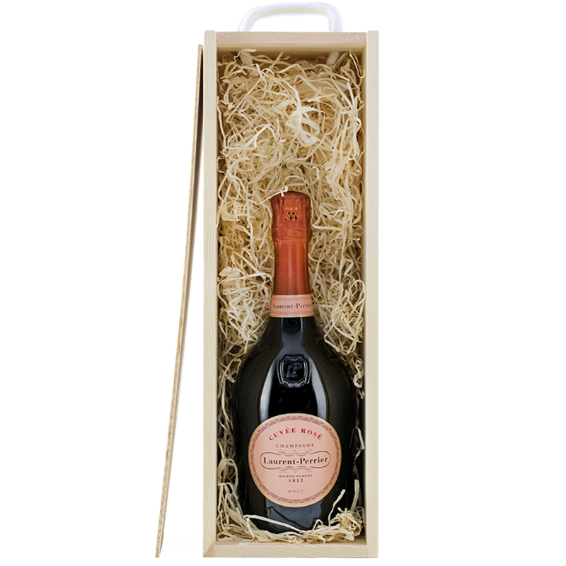 Laurent Perrier Rose in wooden box