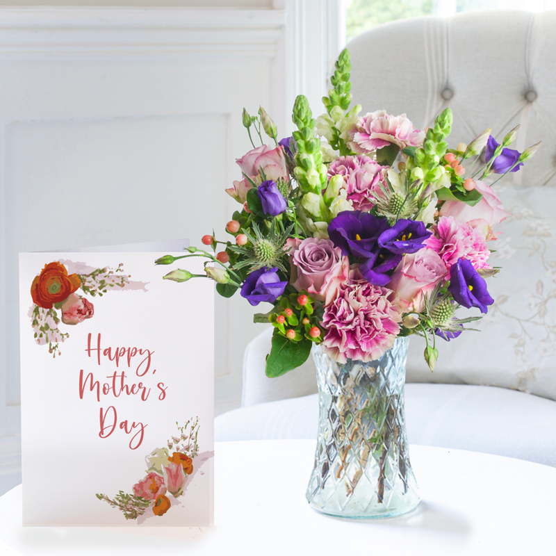 Snapdragons & Nightingale Roses Letterbox Bouquet & Mother's Day Card | Gifts to Truly Wow by Appleyard | UK Mother's Day Delivery