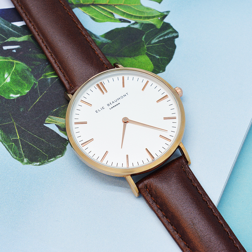 Women's Modern - Vintage Personalised Leather Watch in Brown