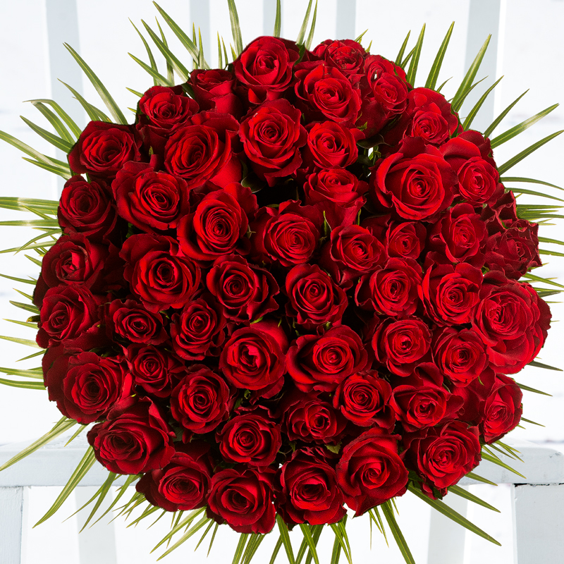 50 Luxury Red Roses - Romantic Flowers - Flower Bouquet - Next Day Flower Delivery UK - Appleyard London