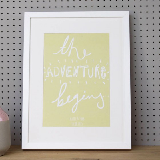 Personalised 'The Adventure Begins' Framed Print