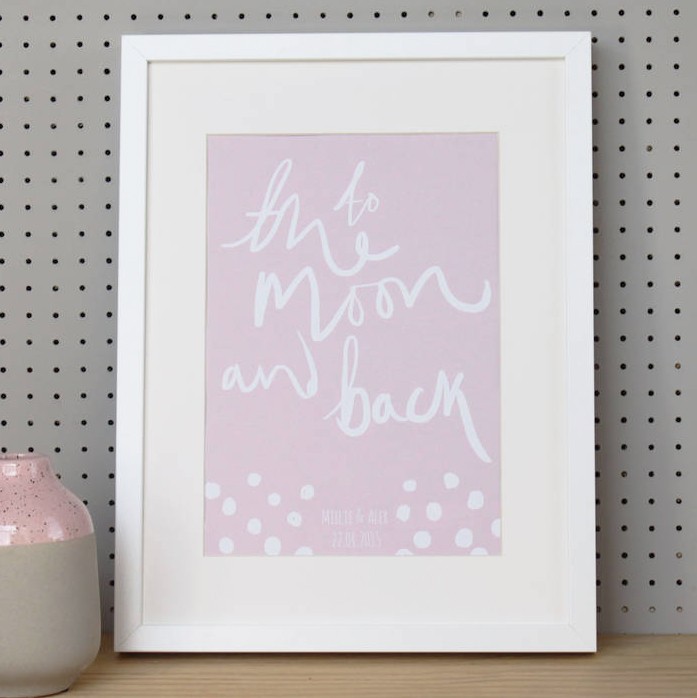 Personalised 'To The Moon & Back' Framed Print