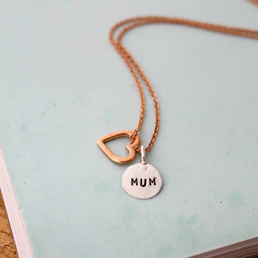 Personalised Heart & Tag Charm Necklace