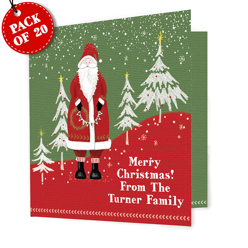 Personalised Father Christmas Pack of 20 Christmas Cards