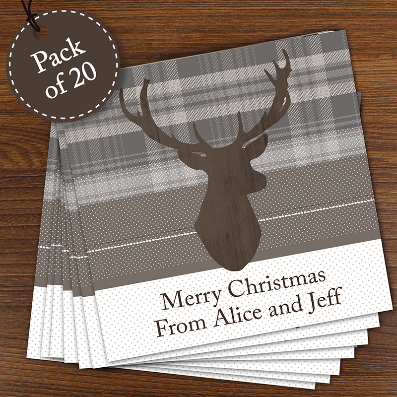Personalised Highland Stag Pack of 20 Cards