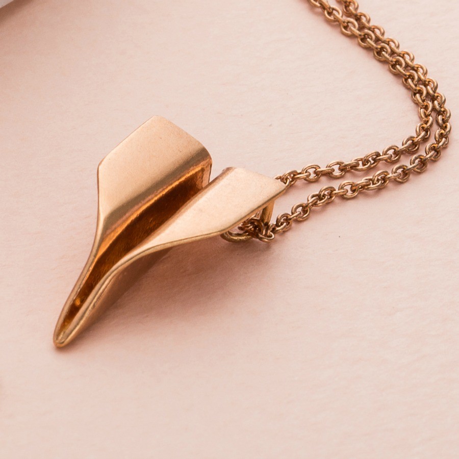 Personalised paper plane necklace