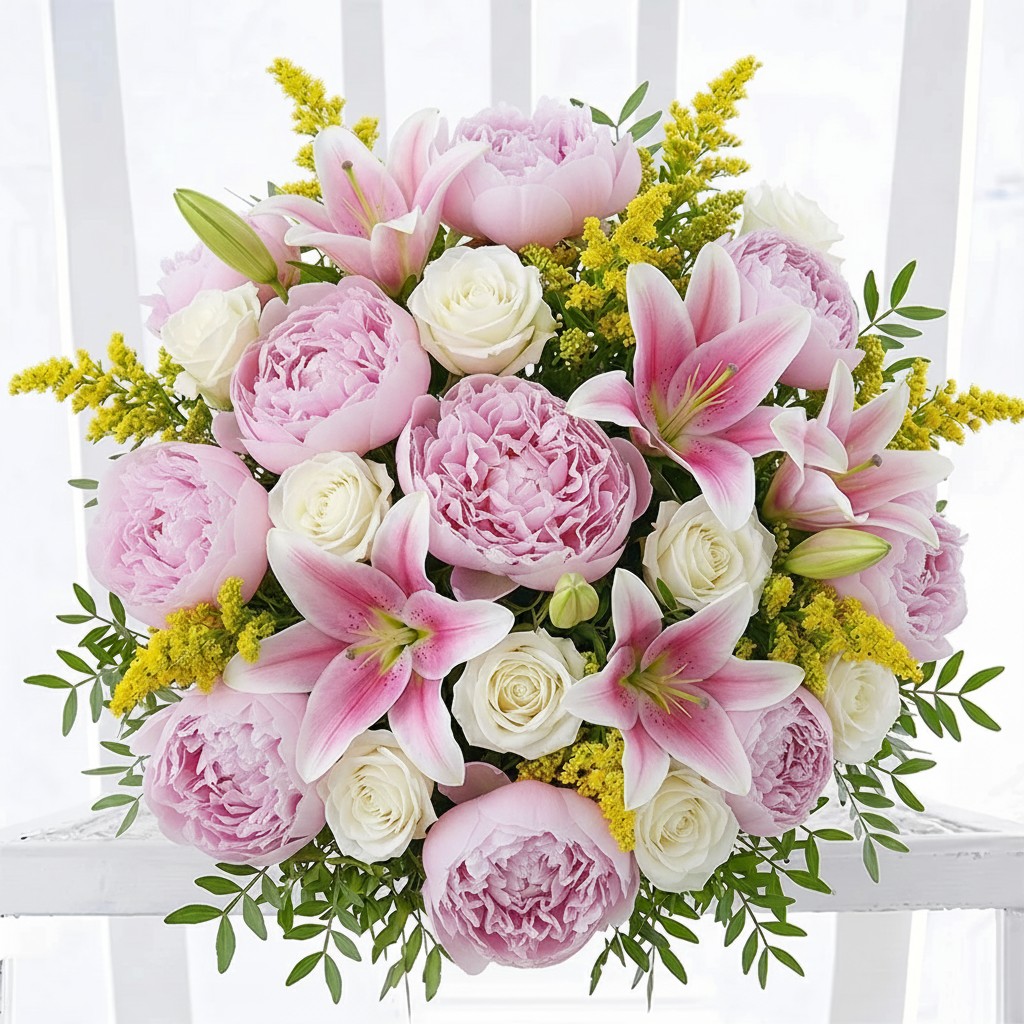 Pink Peony, Rose & Lily - Pink - Peony Bouquet - Next Day Flower Delivery UK - Appleyard London