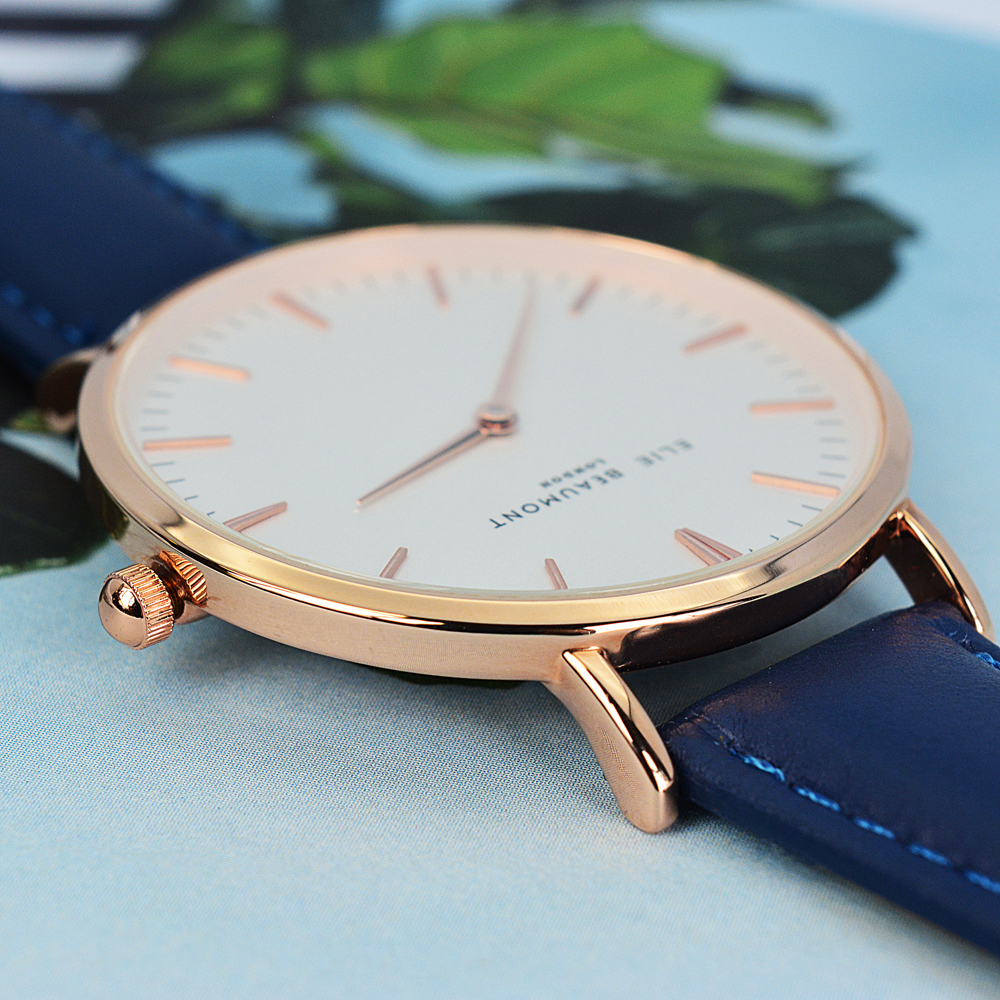 Modern - Vintage Personalised Leather Watch in Navy