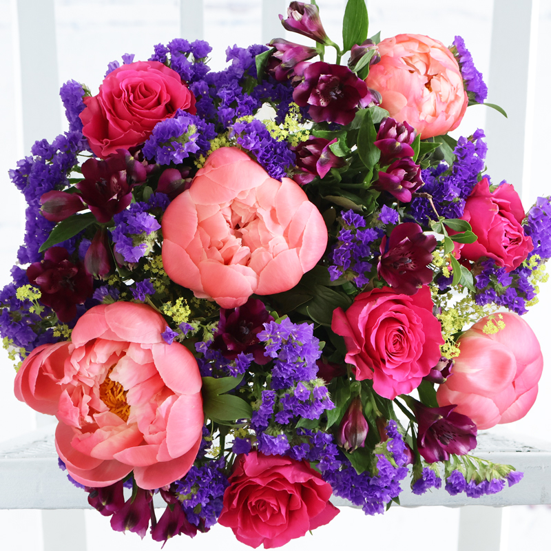 Pink Peonies, Roses & Alstroemeria | Peony Bouquets | Next Day Delivery UK