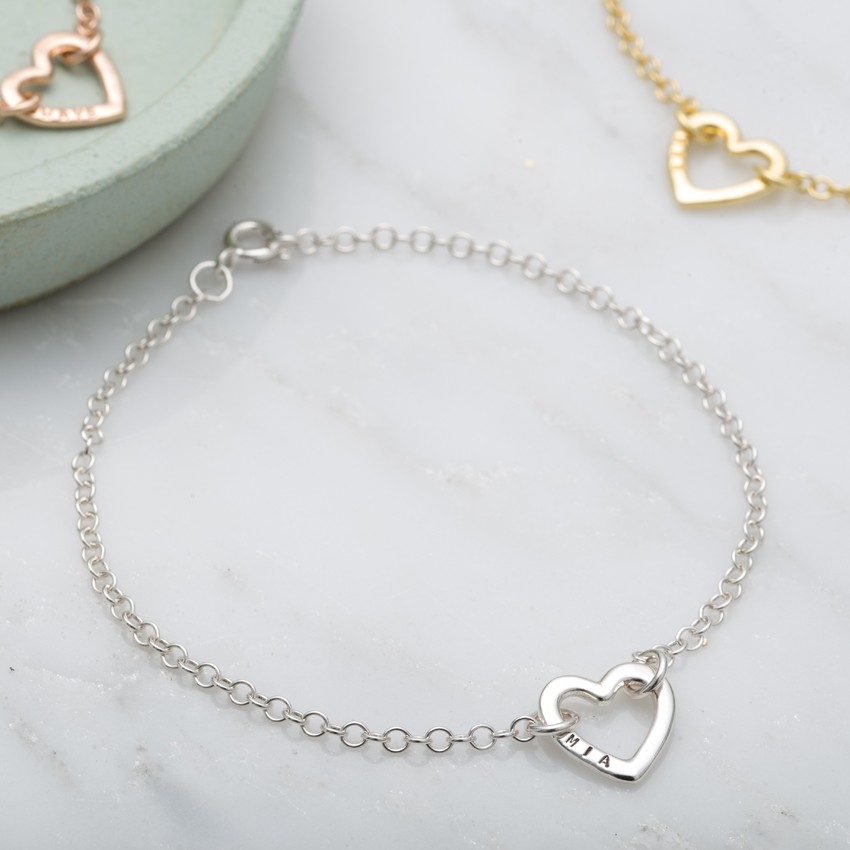 Personalised Mini Heart Bracelet