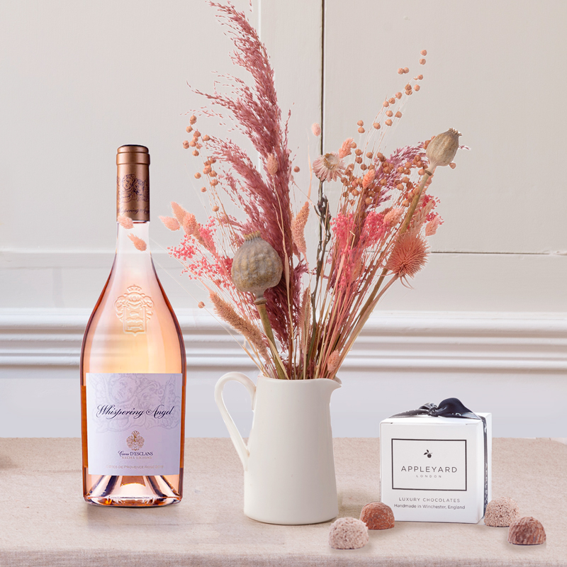 Flower Gift Set Rose Gold, Whispering Angel & 6 Mixed Truffles - Mother's Day Flower & Gift Delivery UK - Appleyard London