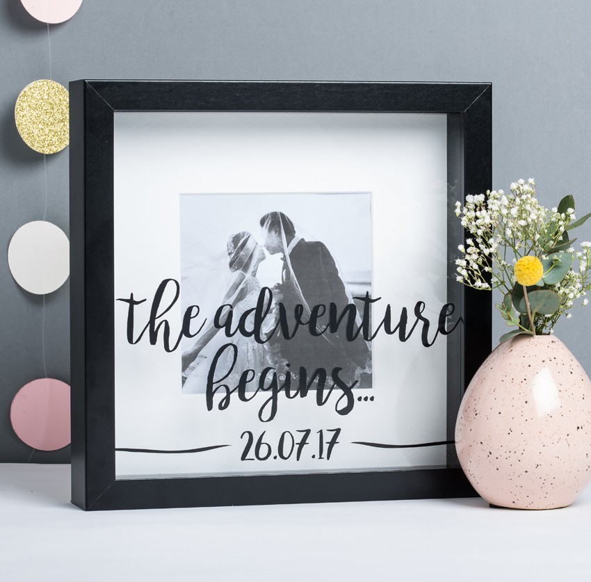 Personalised 'Adventure Begins' Wedding Frame