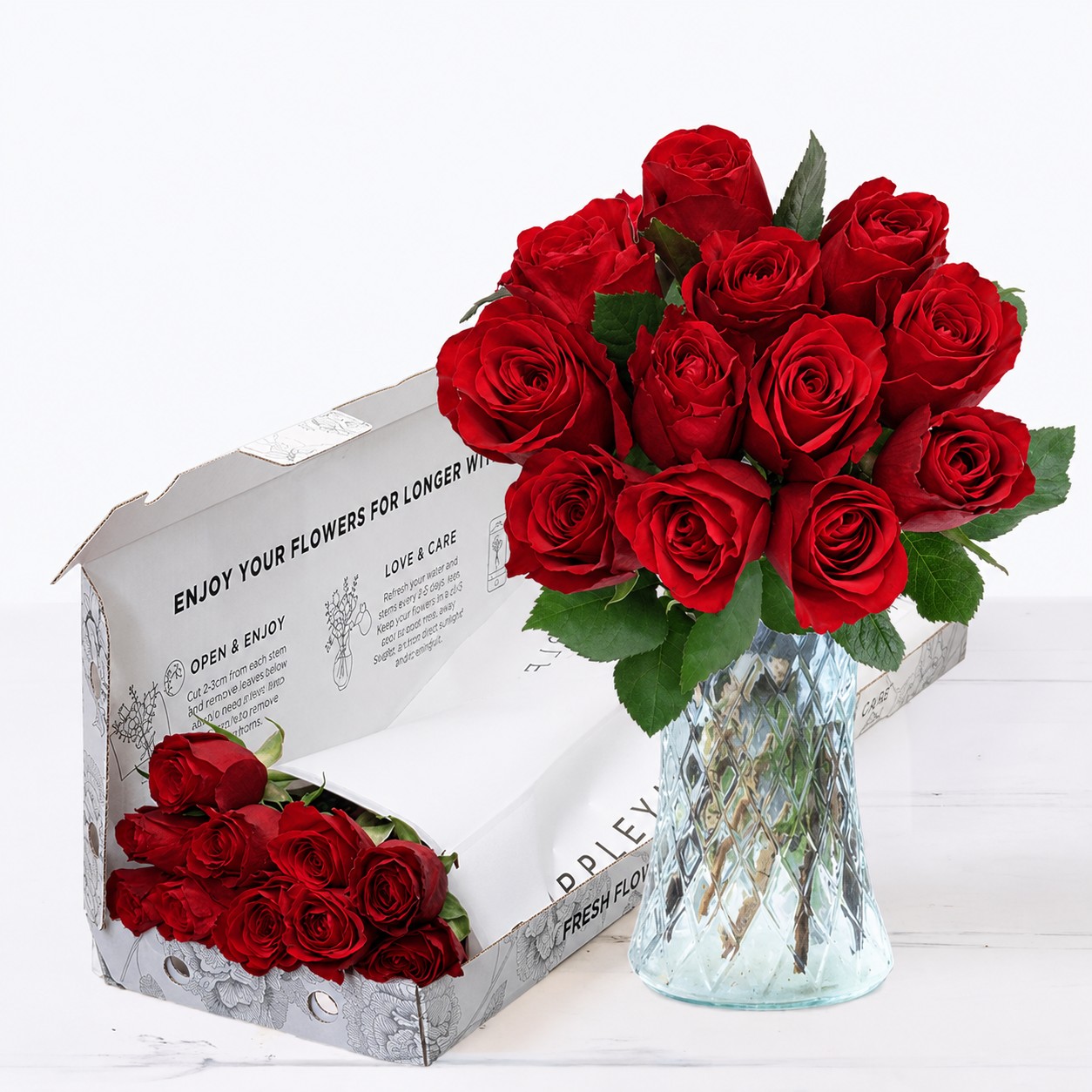 Letterbox 12 Red Roses - Flower Bouquet - Next Day Flower Delivery UK - Appleyard London