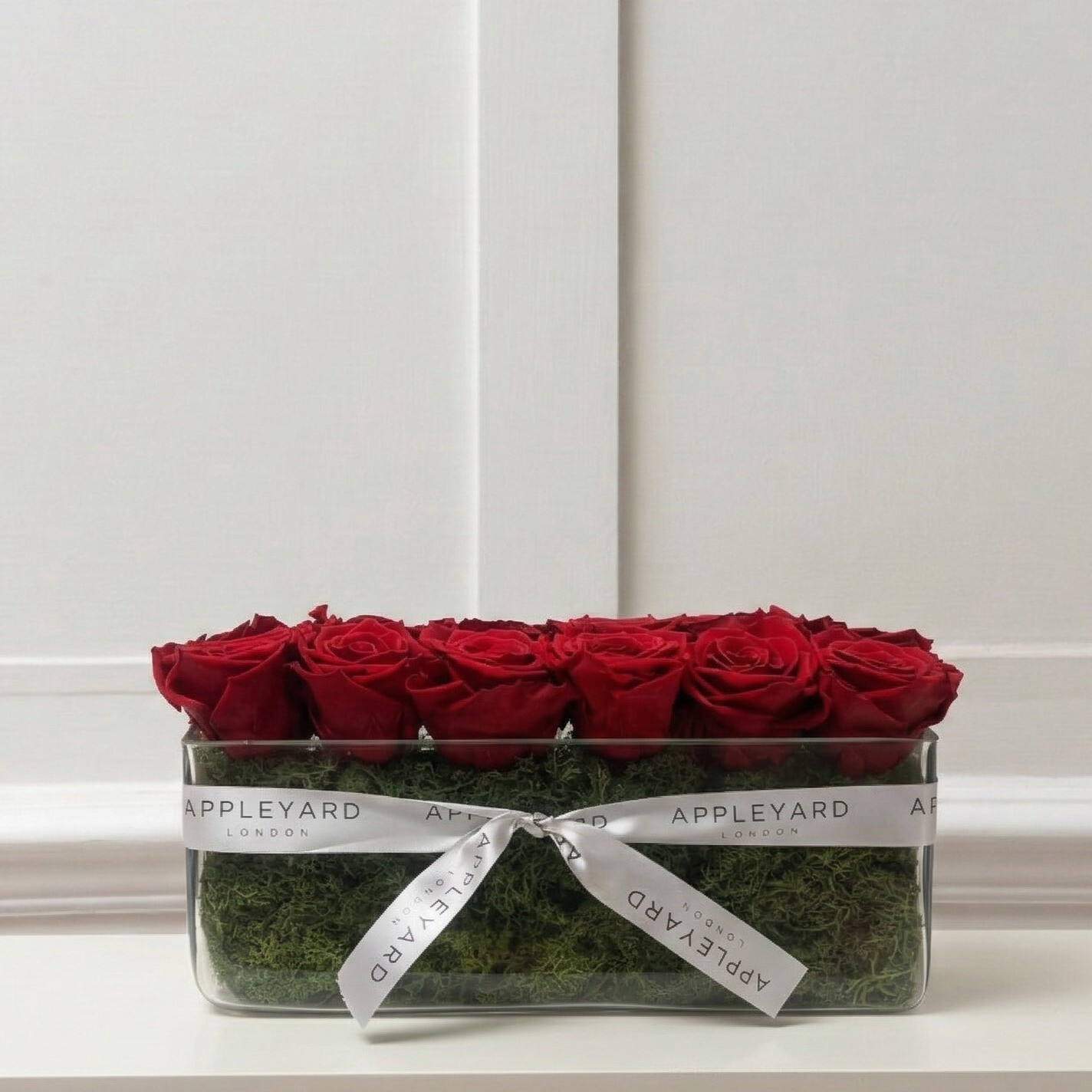 Luxury Preserved Flower Arrangement - Last Up To A Year - Red Preserved Roses - Romantic Floral Display With Glass Vase - Flower Bouquet - Next Day