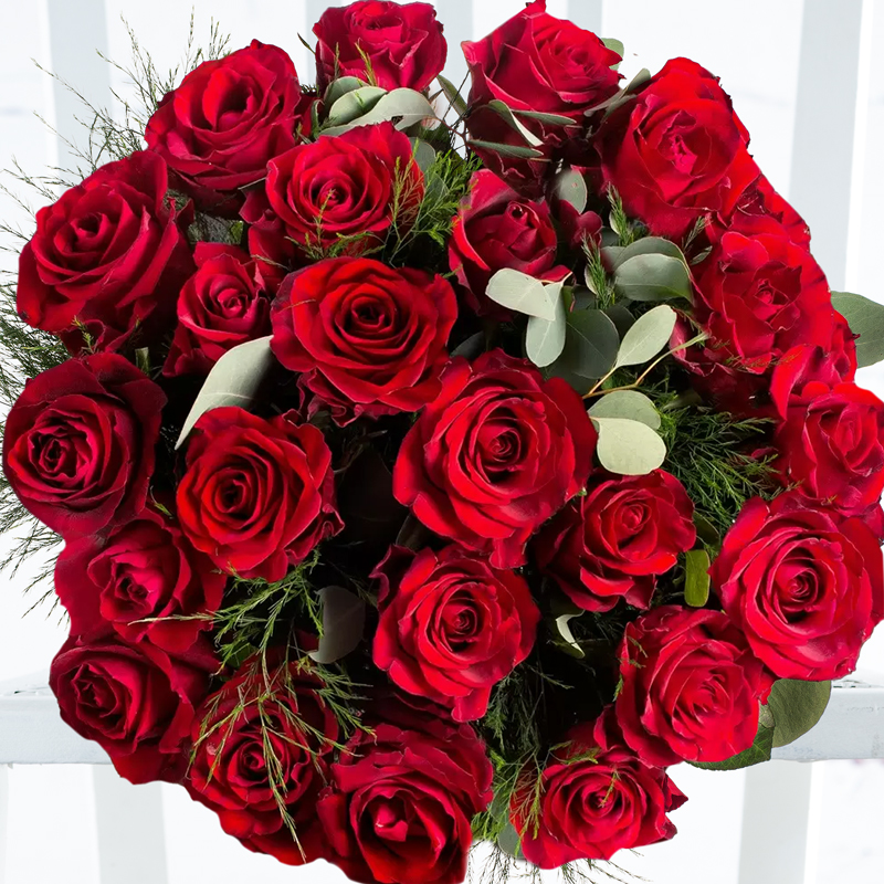 12 Opulent Red Roses - Luxury Rose Flower Bouquet - Romantic Flowers - Next Day Flower Delivery UK - Appleyard London